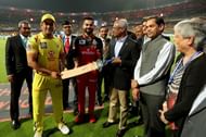 Maldives President Ibrahim Mohammad Solih with Virat Kohli & MS Dhoni